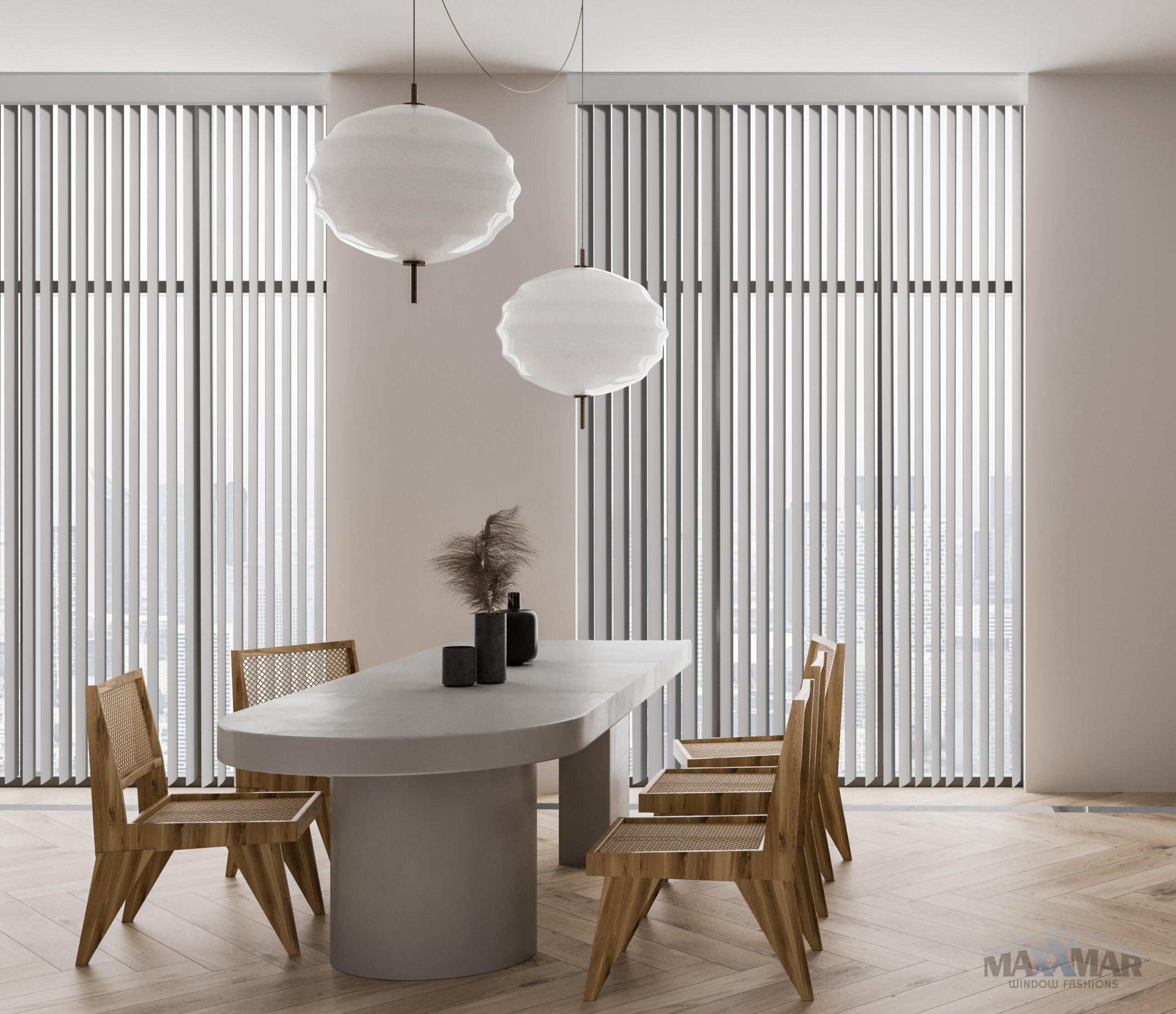 Pose de stores verticales sur mesure